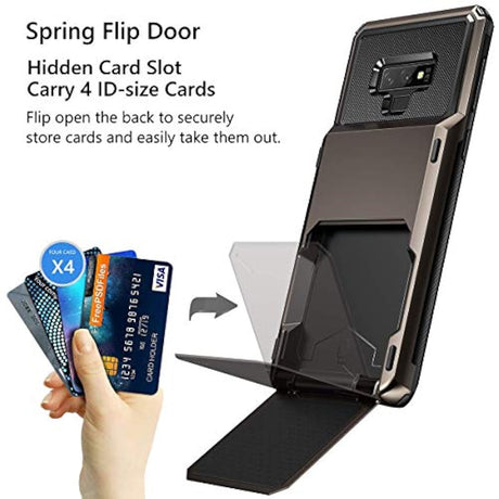 Funda para Galaxy Note 9, con 4 ranuras  metálico Vofolen -