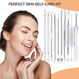 Kit de herramientas para removedor espinillas, 10 unidades, herramienta extractora de espinillas, kit de acné para puntos negros, puntos blancos, eliminación de zit