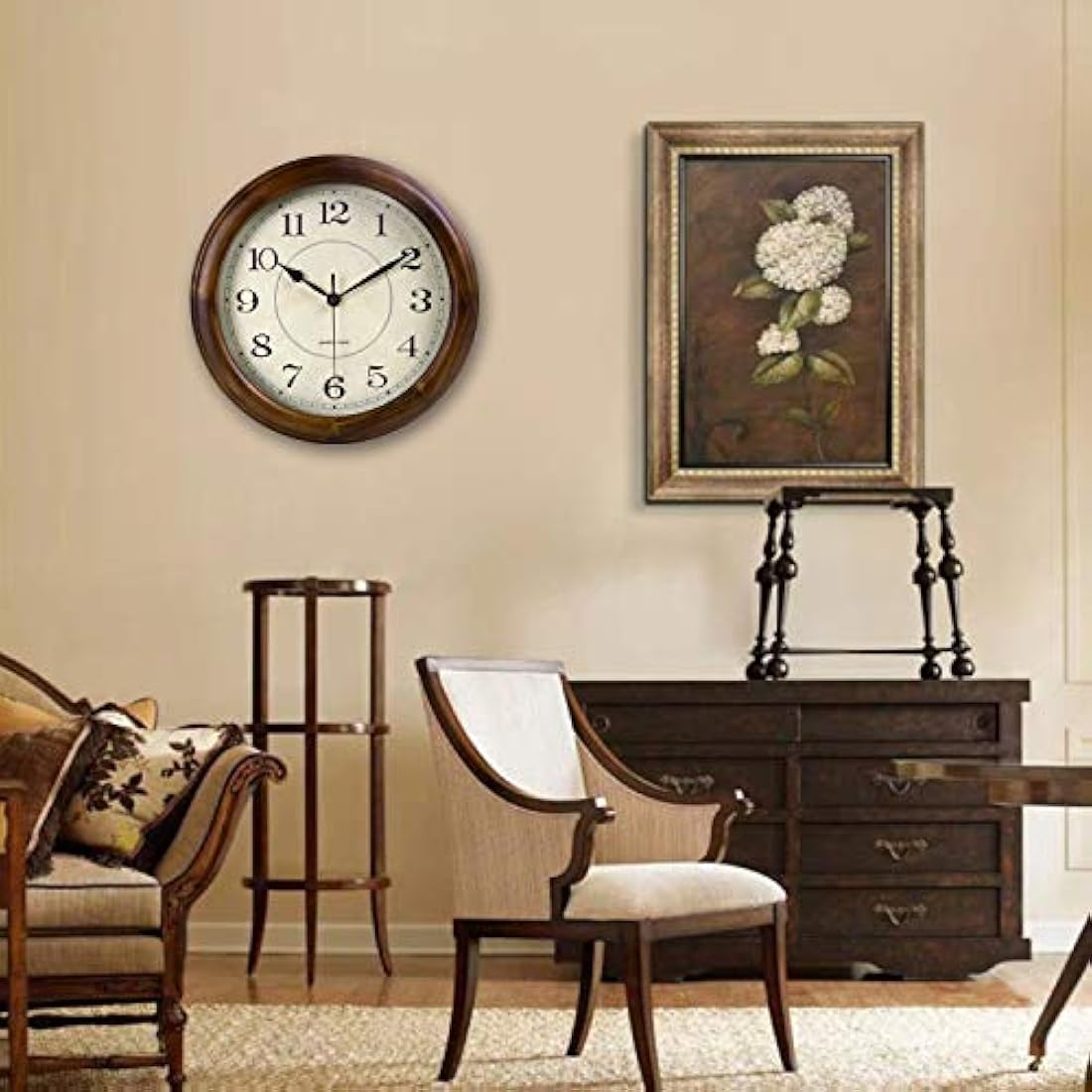 Reloj de pared de madera de 14.0 in, silencioso