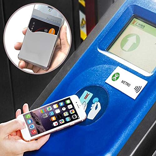 Portatarjetas para la parte trasera del teléfono, bolsa de silicona para guardar tarjetas de crédito para todos los teléfonos inteligentes