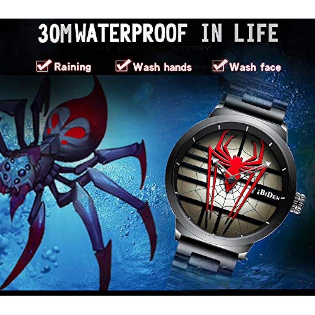 Reloj de pulsera estilo casual con diseño de Spider Man