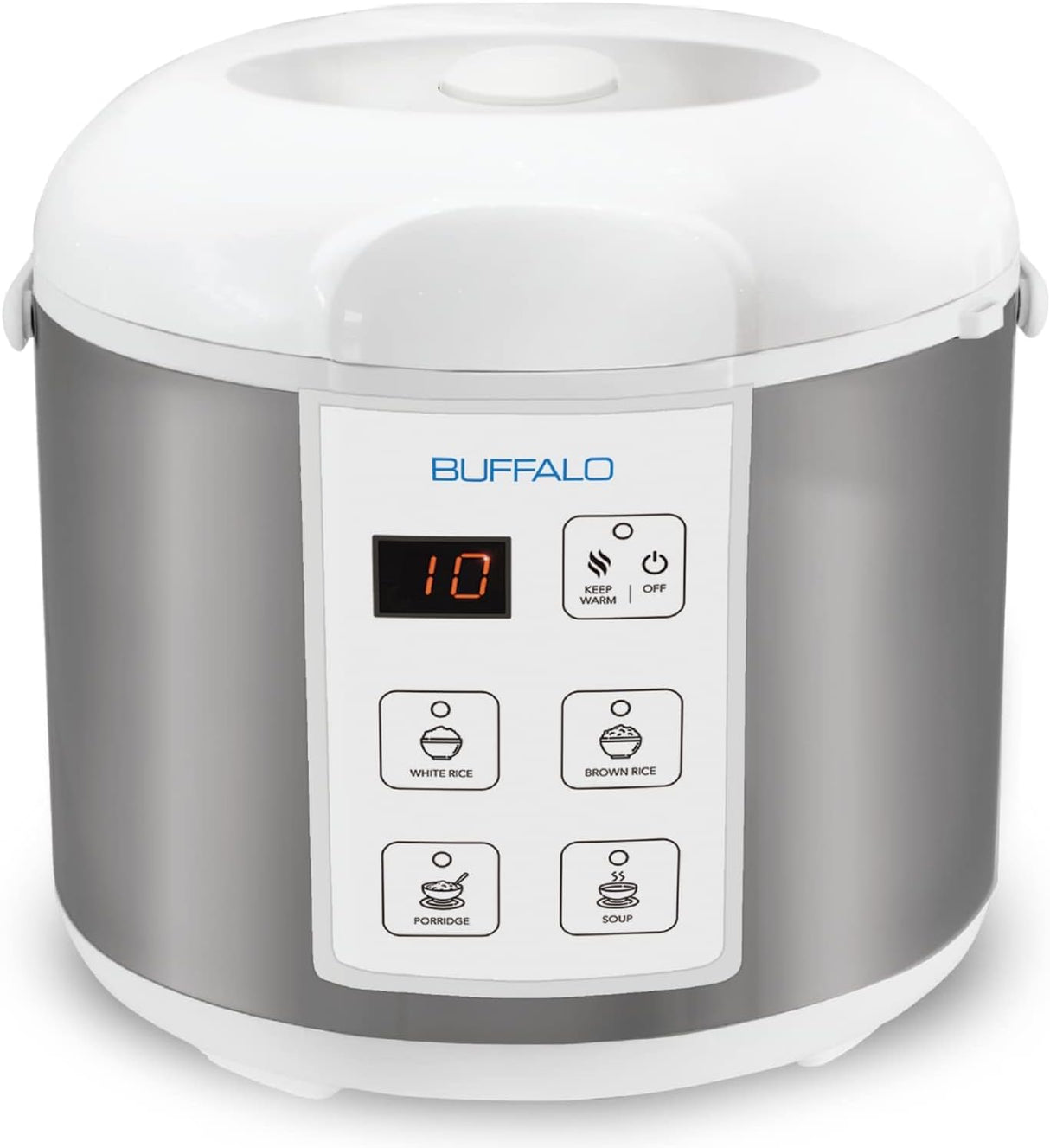Olla arrocera Buffalo, acero inoxidable, 10 tazas, eléctrica