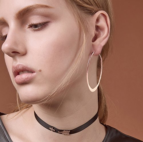 Pendientes de aro chapados en oro rosa de 18 quilates