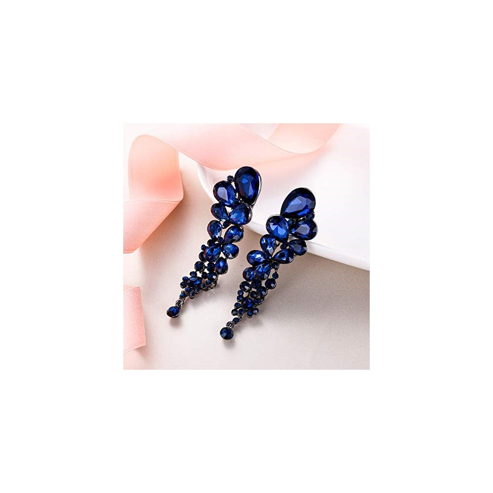 Aretes de clip para mujer de cristales austríacos