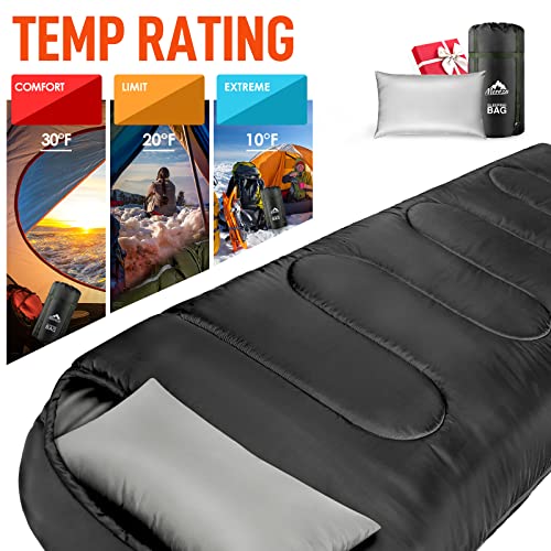 Saco de dormir para adultos hombres y niños con almohada