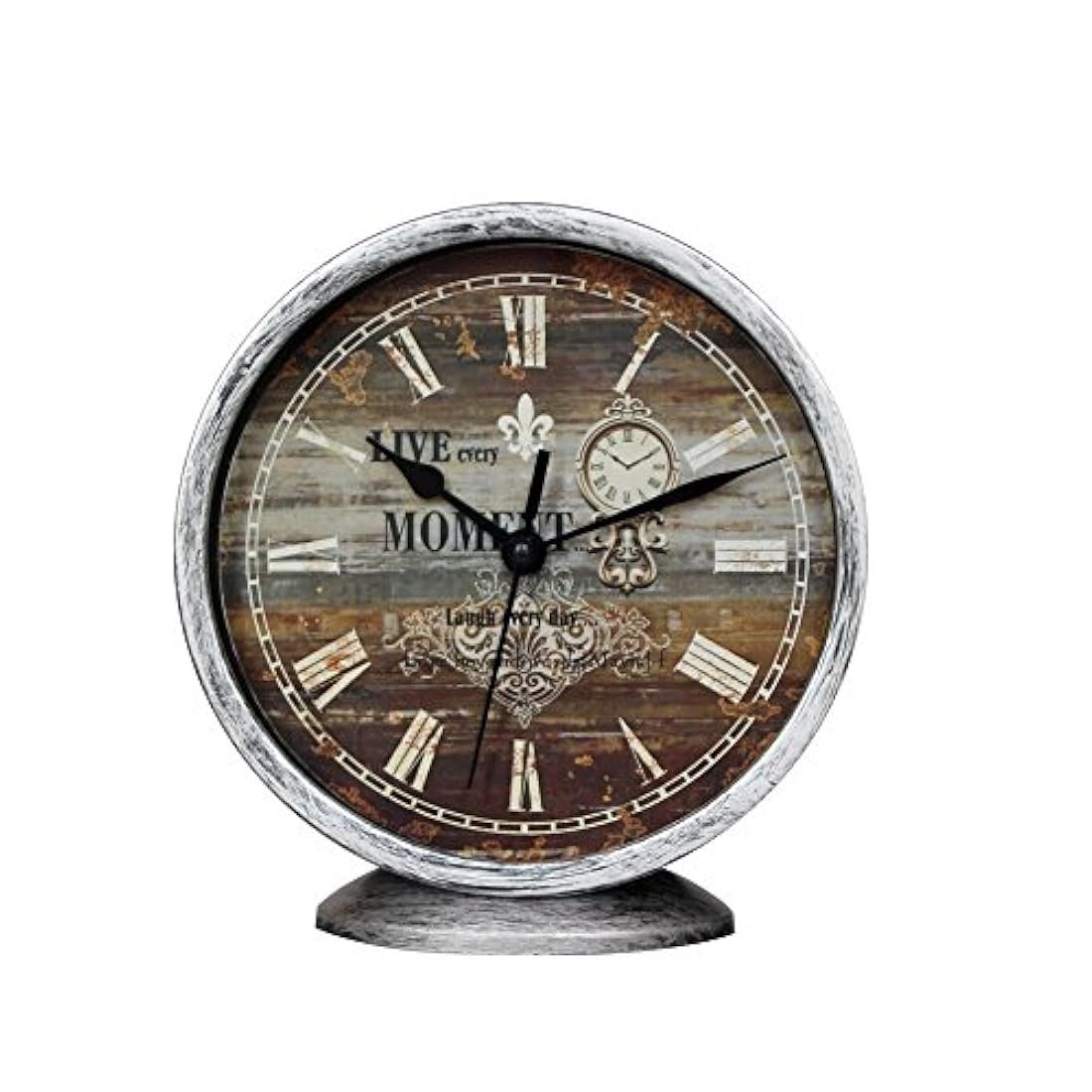 Reloj de mesa silencioso de 6.0 in plástico color gris.