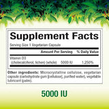 vitamina D3 5000 UI, suplemento alimenticio completo, vegano