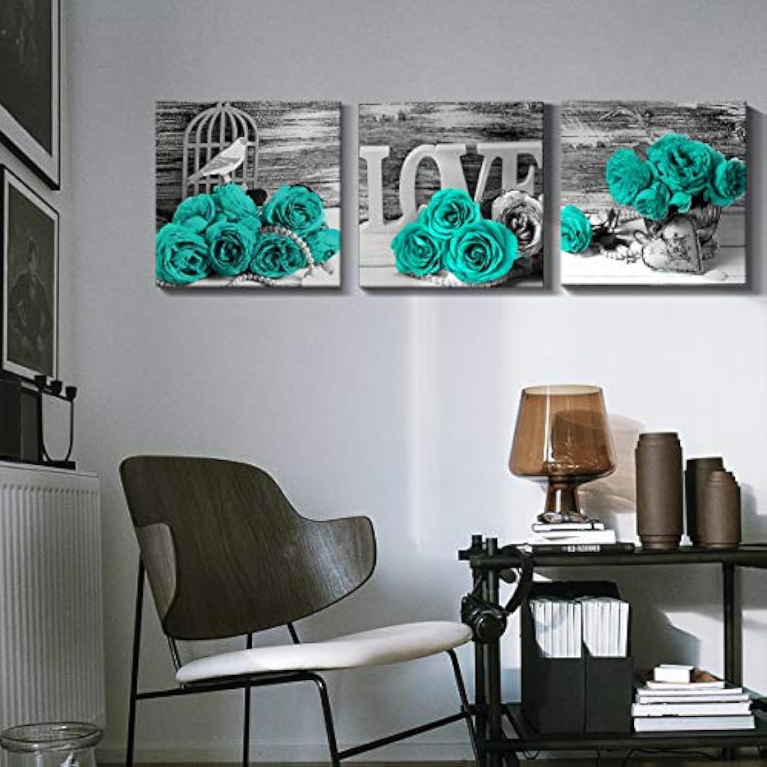 Decoración de pared con diseño de margaritas azules