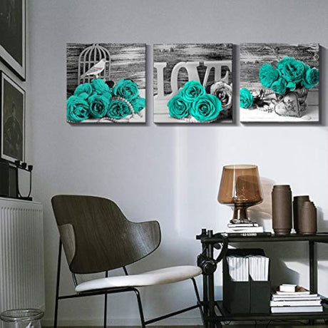Decoración de pared con diseño de margaritas azules