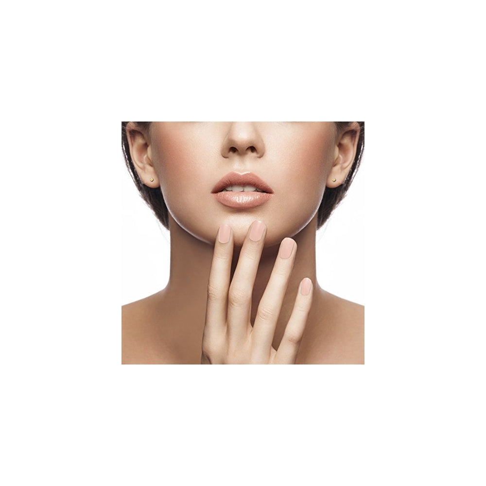 Aretes de bola de oro amarillo de 14 quilates para mujer