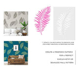 Plantilla de pared con patrón de hoja de palma