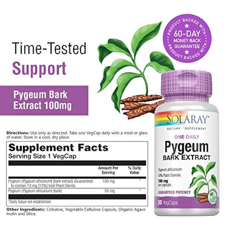 Solaray Extracto de uno diario Pygeum 100 mg 30 Count