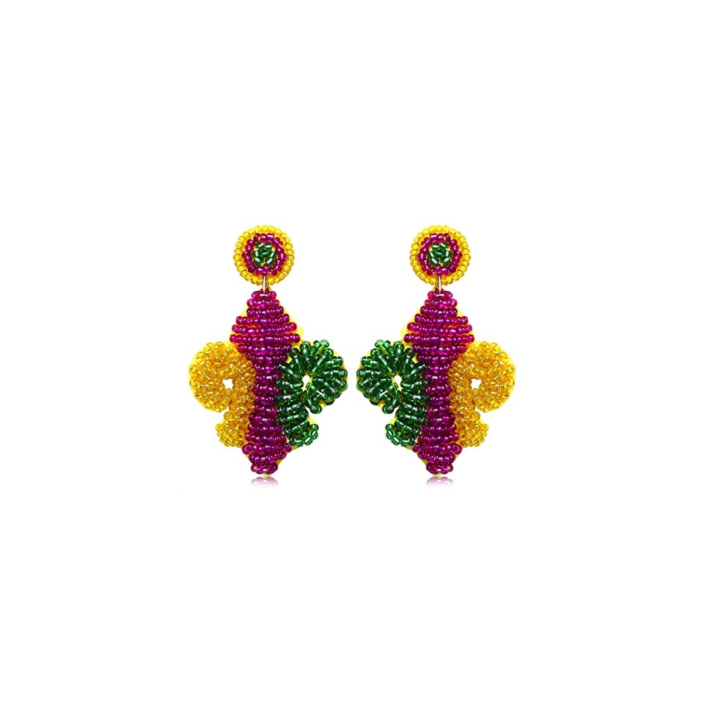 Aretes hechos a mano con diseño de flor de lis para mujeres