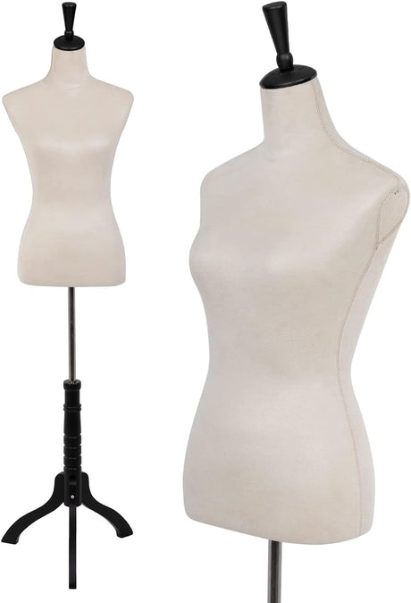 Maniquí femenino ajustable 53-67 con base de madera