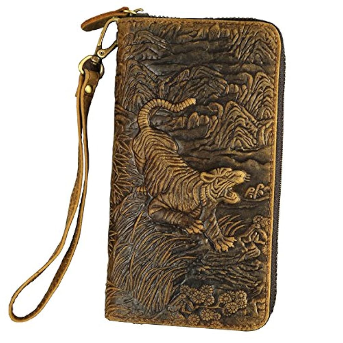 Le'aokuu Funda de piel auténtica para hombre, estilo vintage