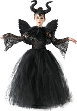 Disfraz de Bruja para Niñas OBEEII, Vestido de Tul de Halloween