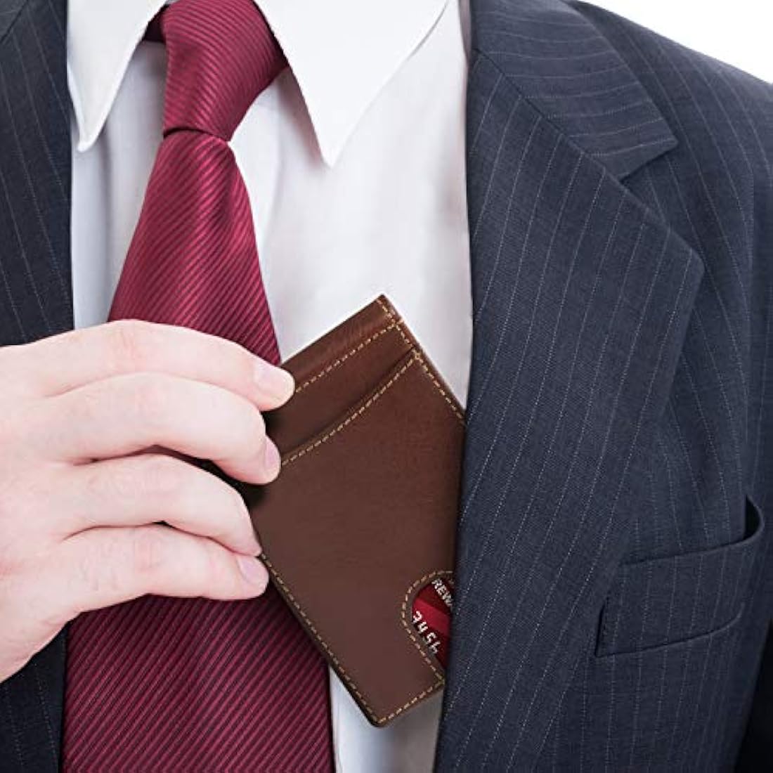 Cartera de piel italiana para hombre con bloqueo