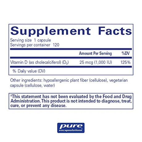 Vitamina D3 25 mcg (1.000 UI), 1