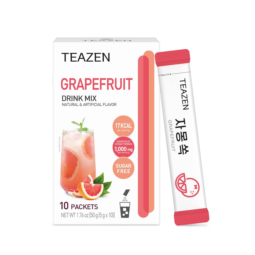 TEAZEN Té de Toronja Sin Azúcar, Hibisco y Verde, 10 Pks