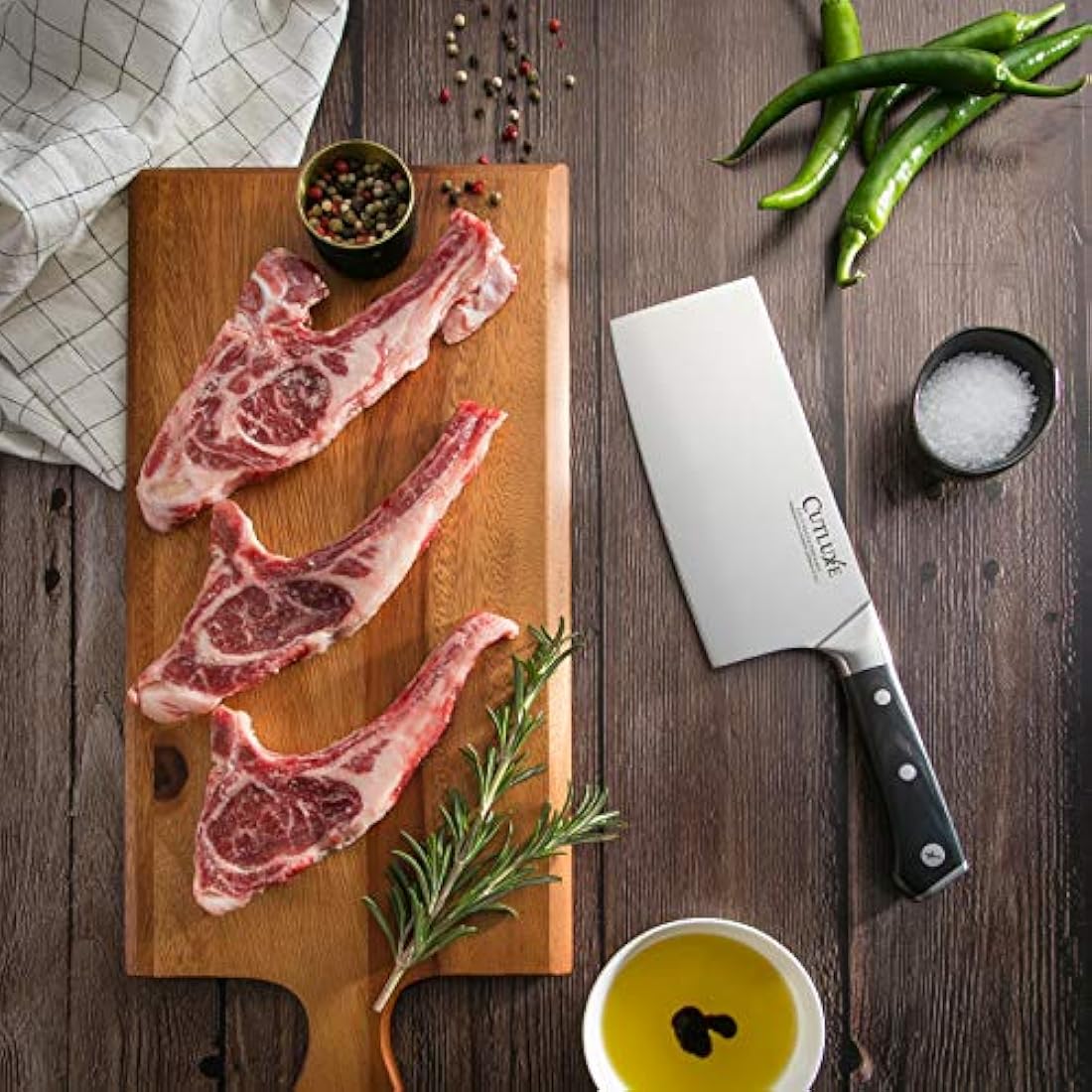 Cutluxe - Cuchillo para carne y verduras de 7.0 in,