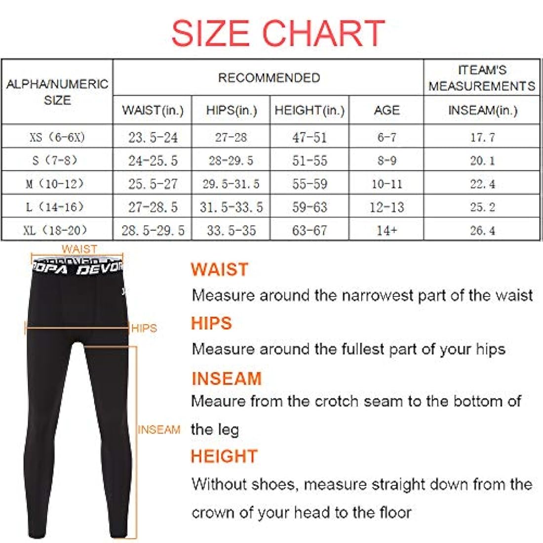 Leggings de compresión para niños