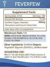 Feverfew alcohol-free Extracto de líquido, orgánico Feverfew