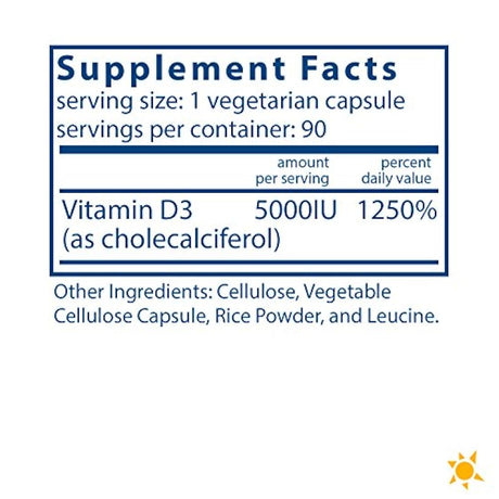 Vital Nutrientes-Vitamina D3 5.000 UI- Soporta la absorción