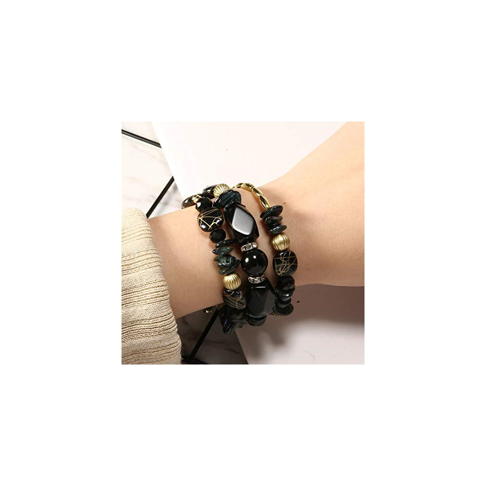 Pulseras y tobilleras bohemias de cuentas de ágata
