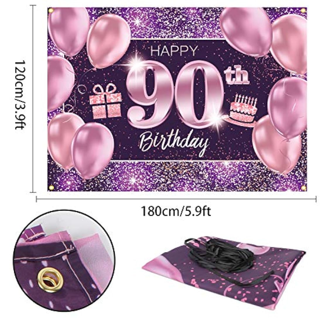 Fondo para decoración de fiesta de cumpleaños 90