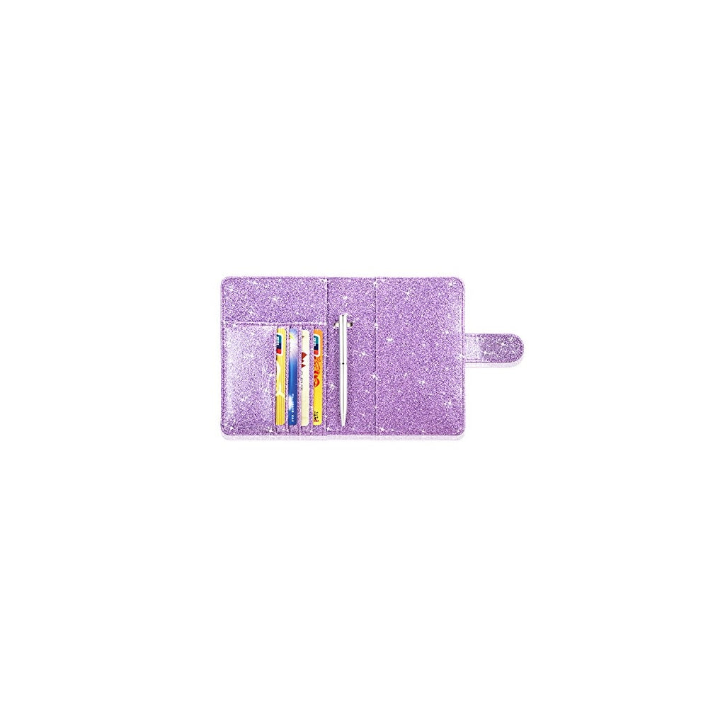 Porta Documentos y Tarjetas funda de cuero lila