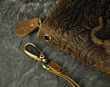 Le'aokuu Funda de piel auténtica para hombre, estilo vintage
