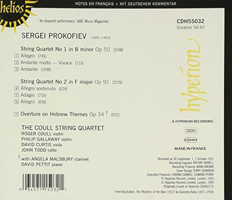 Prokofiev: String Quartets, Overture on Hebrew Themest