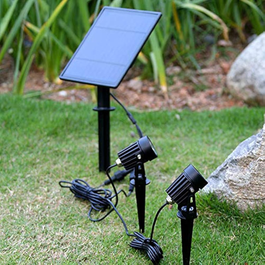 APONUO  Foco solar solar para exteriores de bajo voltaje