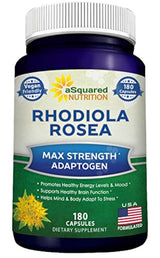 Rhodiola Rosea Suplemento puro 1000mg - 180 cápsulas veganas