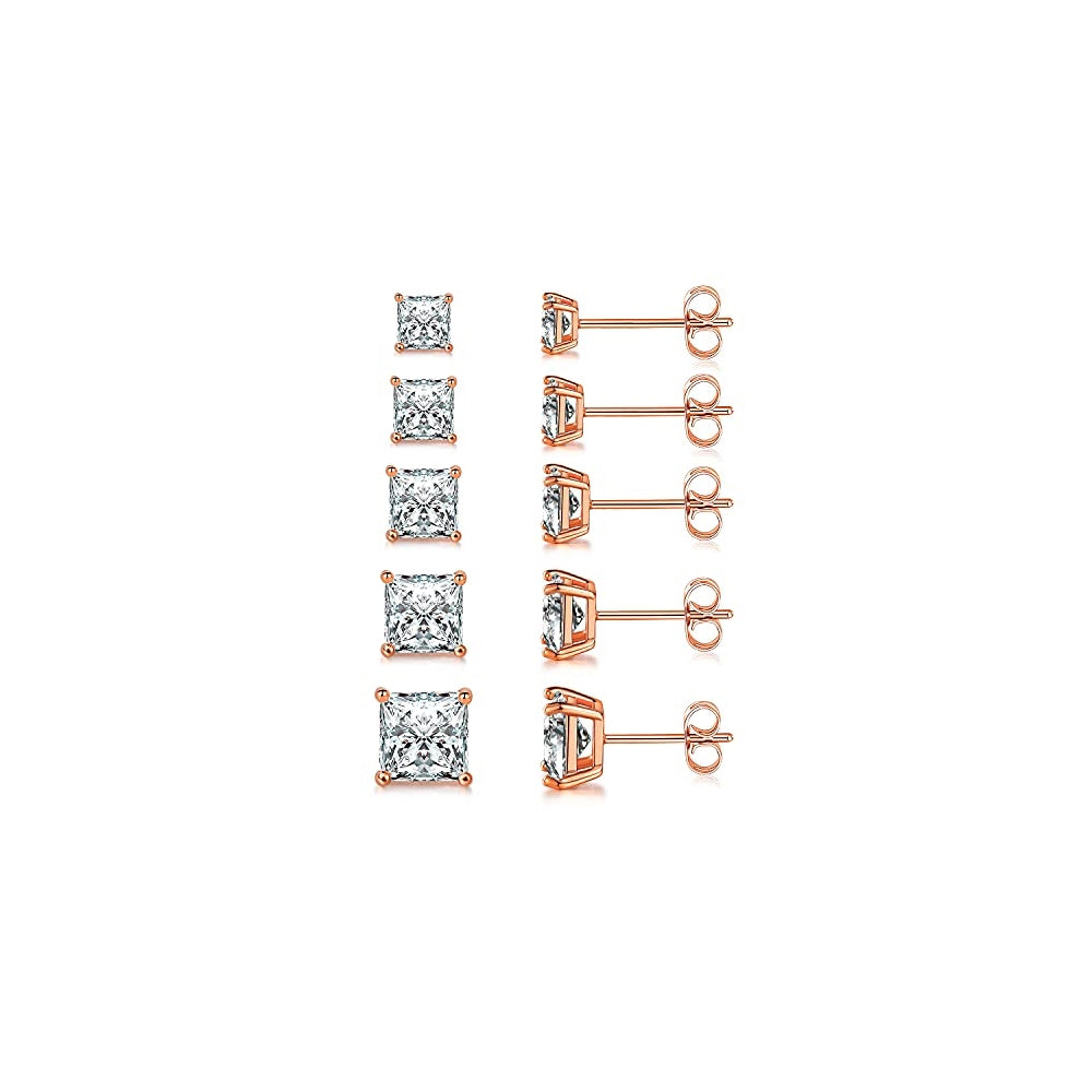 Aretes  chapados en oro blanco de 18 quilates con circonita