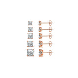 Aretes  chapados en oro blanco de 18 quilates con circonita