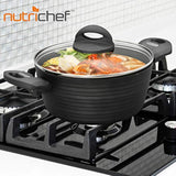 Olla con tapa color negro NUTRICHEF PRTNCCW12CP