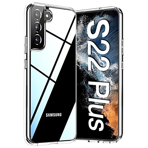 Meifigno Funda transparente para Samsung Galaxy S22+ Plus (6.6 pulgadas), [20X Anti-Amarillo] [Protección de grado militar y supertransparente] Tapa dura con funda de parachoques suave para Galaxy S22 Plus, Serie Natural