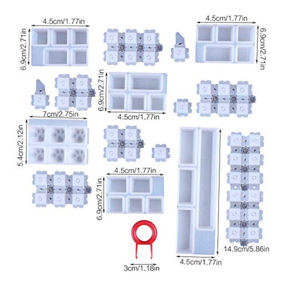 1 juego de moldes de silicona para teclado mecánico manual, moldes de epoxi de cristal UV para manualidades.