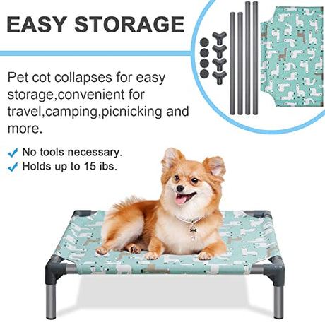 Modorki Cama elevada para perros – Cunas para perros pequeños con pies antideslizantes | Cuna elevada desmontable para perros y gatos pequeños