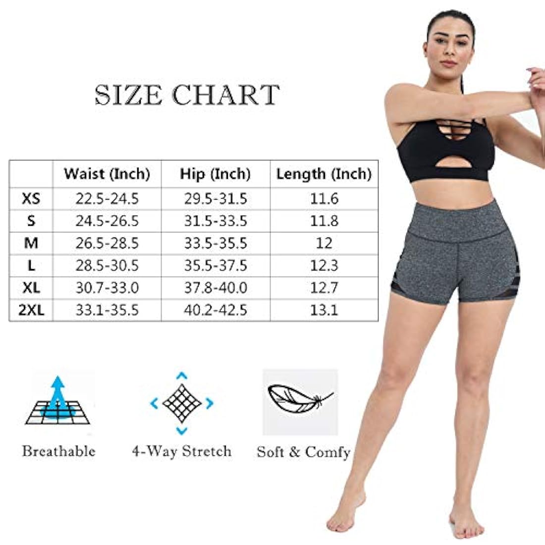 Shorts,Pantalones cortos de yoga de cintura alta para correr