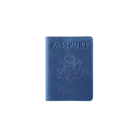Porta Documentos y Tarjetas de piel sintética azul oscuro