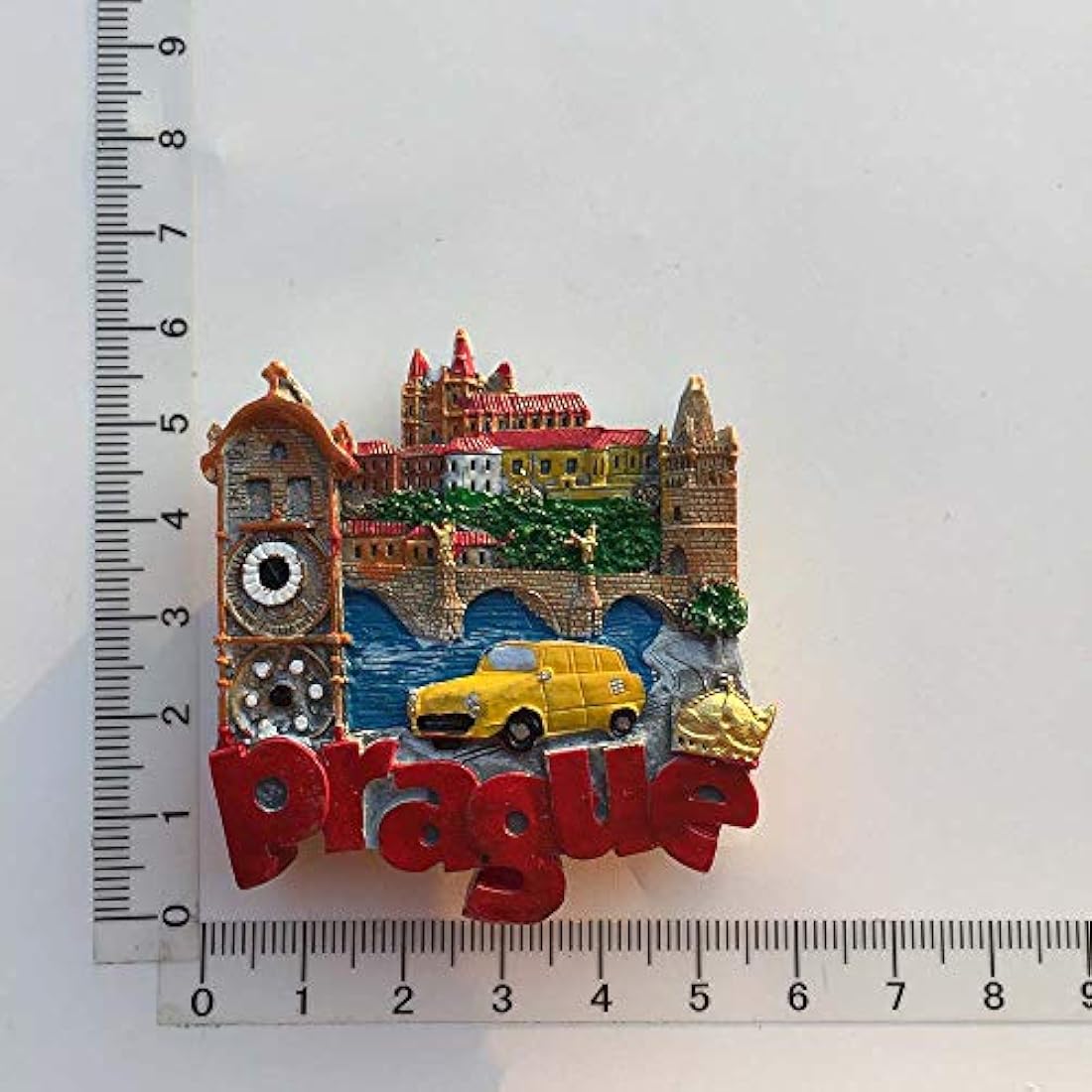 Imán de Praga Checa en 3D con diseño de huella de galaxia