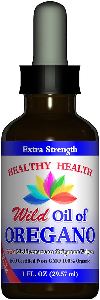 Aceite de Orégano Salvaje Mediterráneo Orgánico, Extra Fuerza 83% Carvacrol, 1 oz