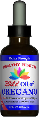 Aceite de Orégano Salvaje Mediterráneo Orgánico, Extra Fuerza 83% Carvacrol, 1 oz