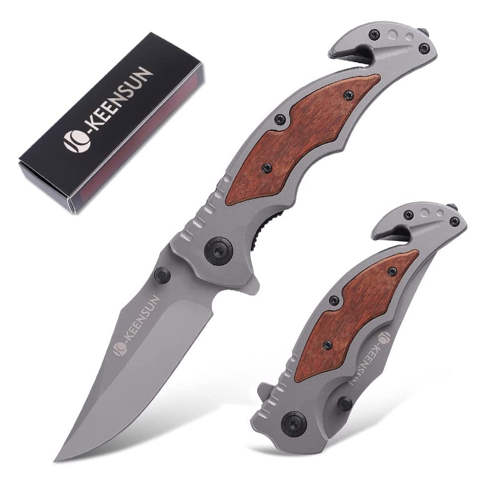 Cuchillo plegable de bolsillo con rompevidrio y cortador