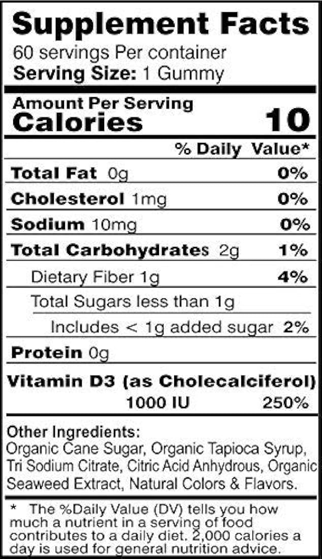 Gomitas de vitamina D3 orgánicos