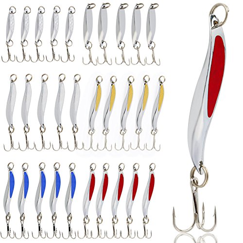 30 piezas de señuelo de pesca con cucharas de fundición