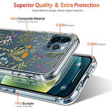 GiiKa Funda para iPhone 12 Pro Max con protector de pantalla, transparente de cuerpo completo a prueba de golpes de protección floral niñas mujeres caso duro con TPU parachoques cubierta teléfono caso para iPhone 12 Pro Max, flores verdes