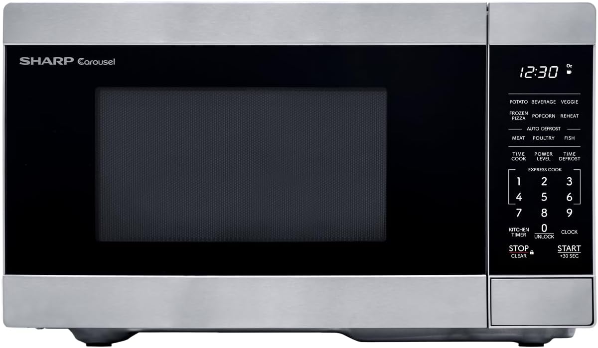 Microondas SHARP 0.9 CuFt, 900W, con Plato Giratorio ZSMC0962KS